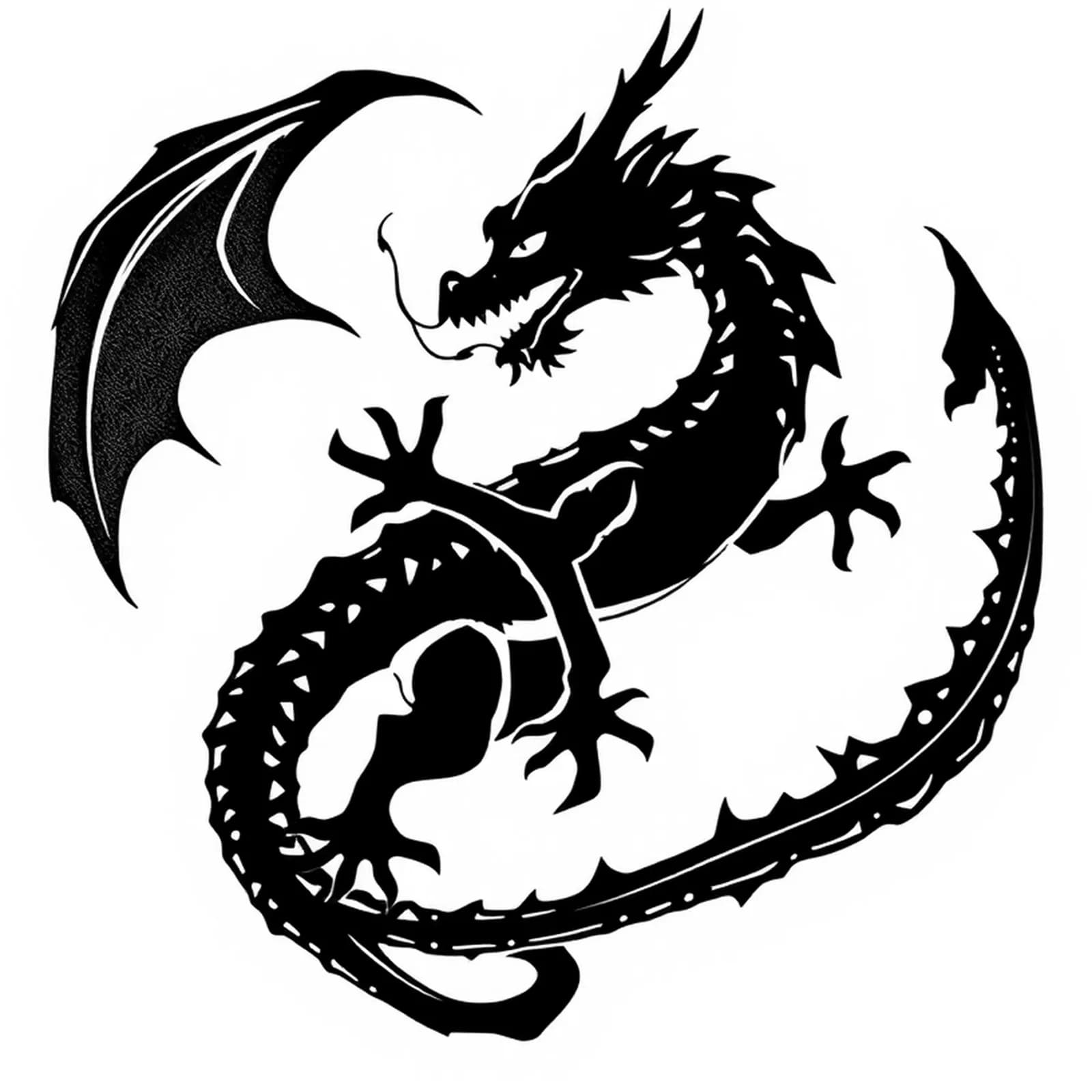 Dragon Silhouette on Hip tattoo design