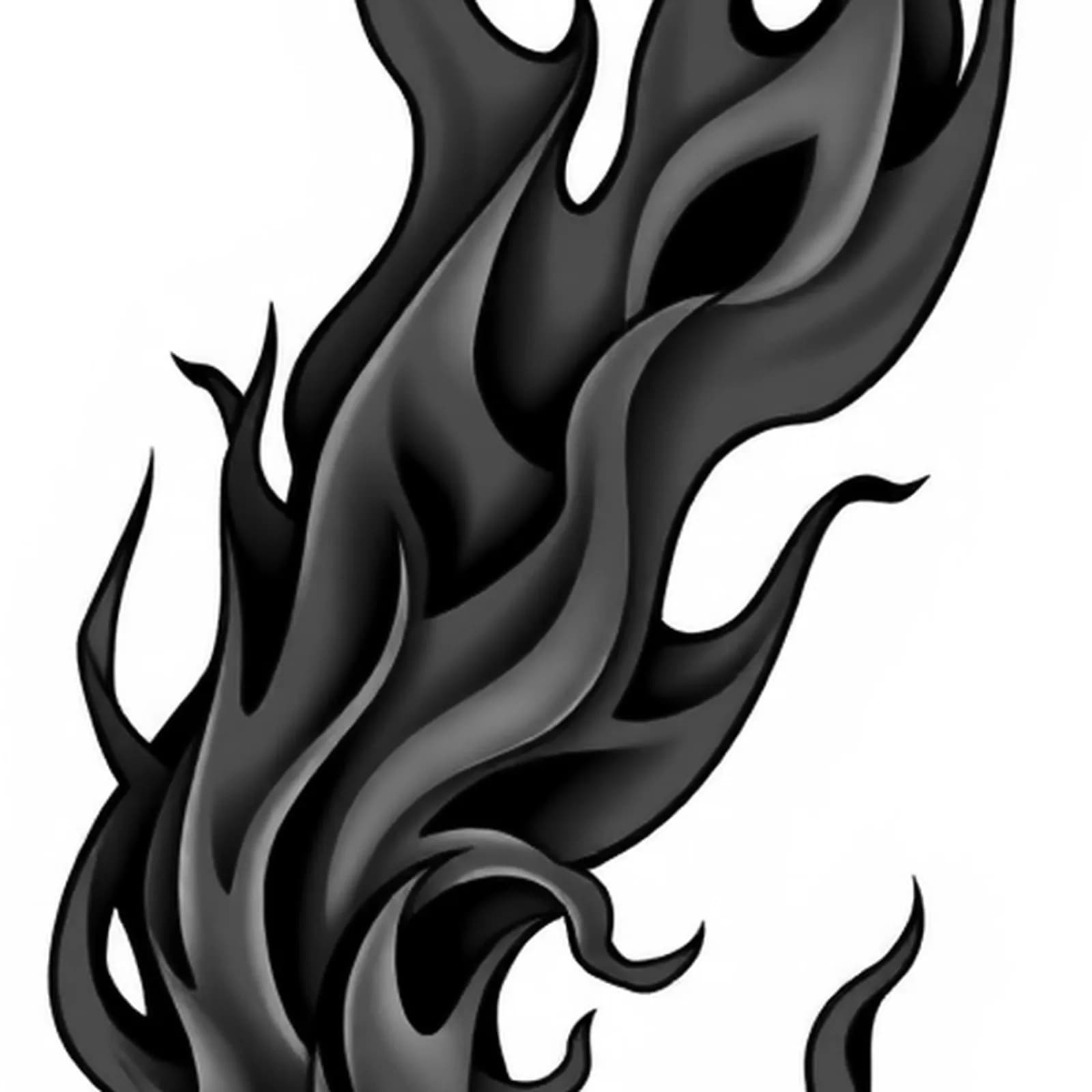 Red and Black Half Sleeve tattoo design, close-up detail