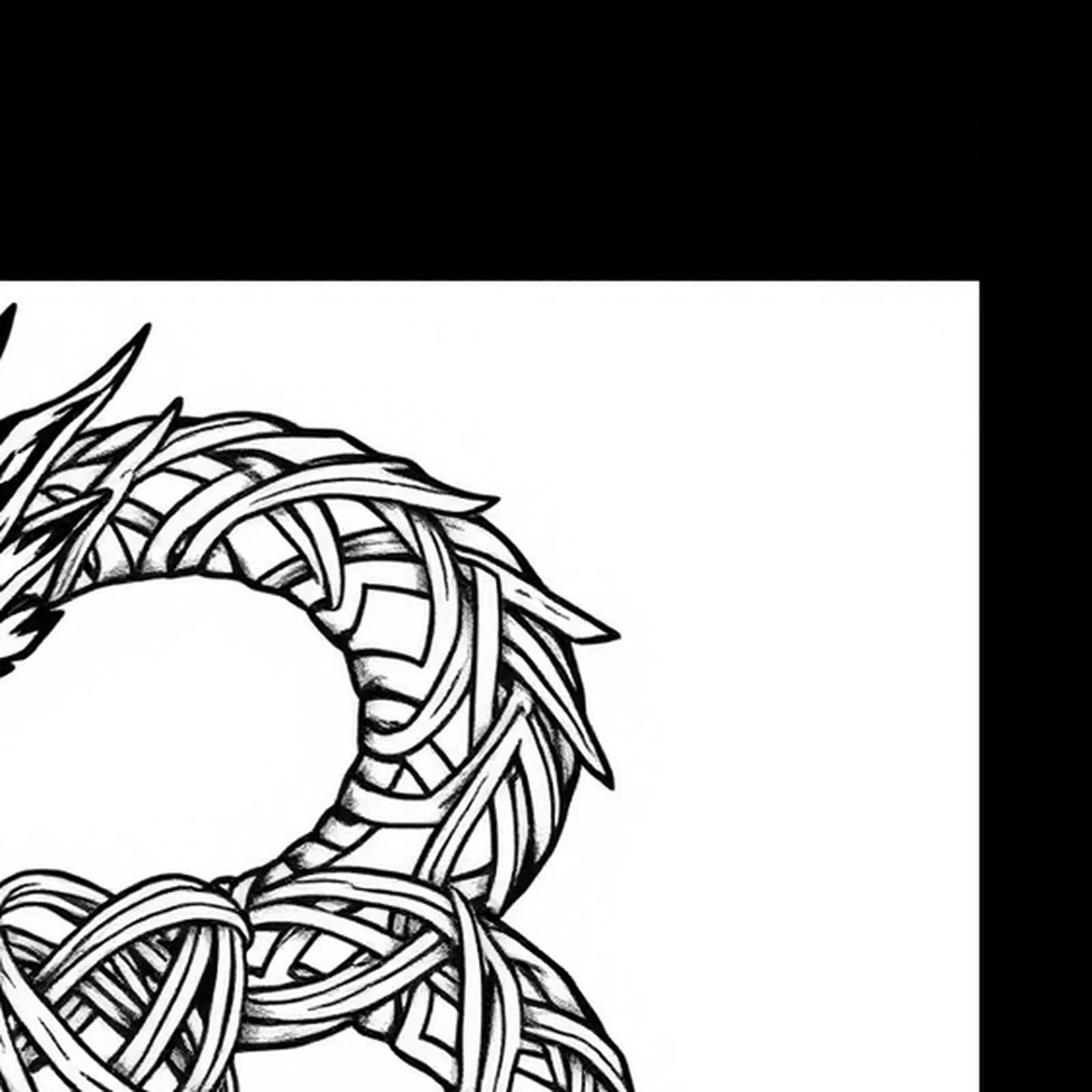 Celtic Knotwork Dragon tattoo design, close-up detail