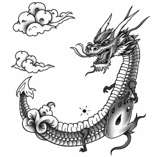 Dragon Chest to Stomach tattoo design