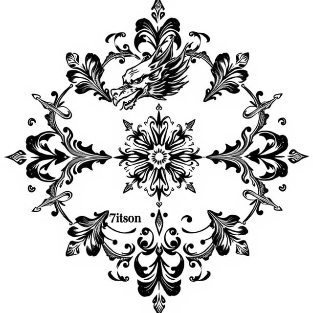 Dragon Knee Cap tattoo design