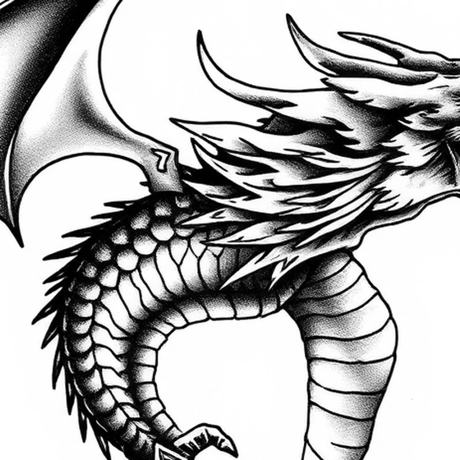 Dragon Neck Piece tattoo design, close-up detail