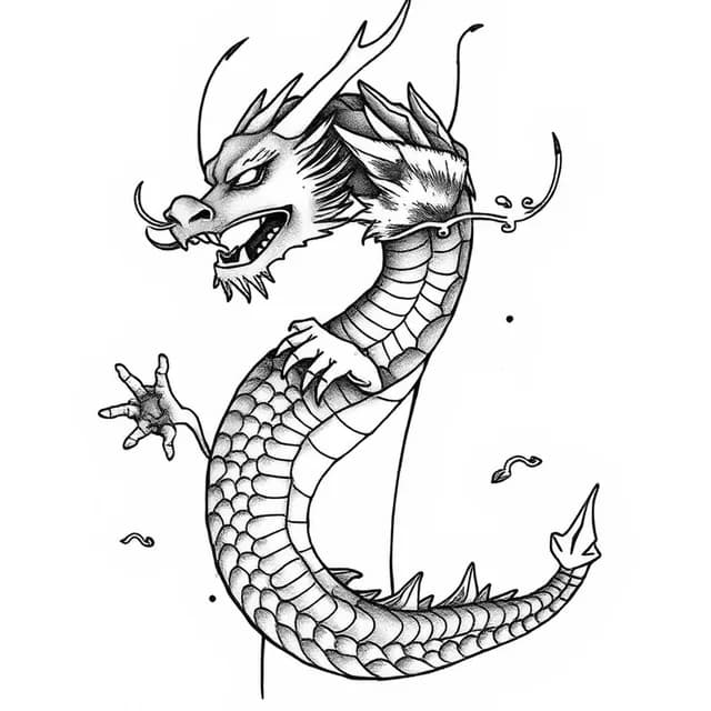 Dragon Wrapping Calf tattoo design