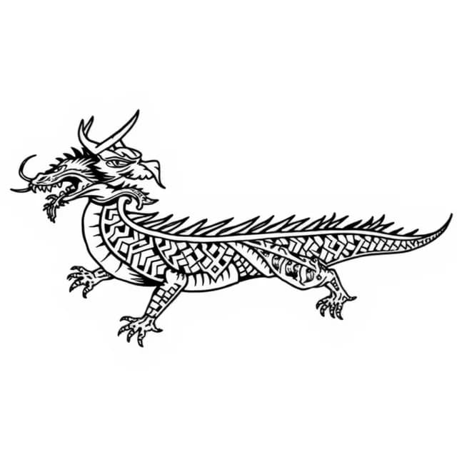 Polynesian Inspired Dragon Sleeve tattoo design