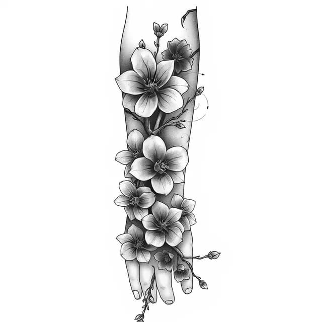 Ryu Wrapping Forearm with Sakura tattoo design
