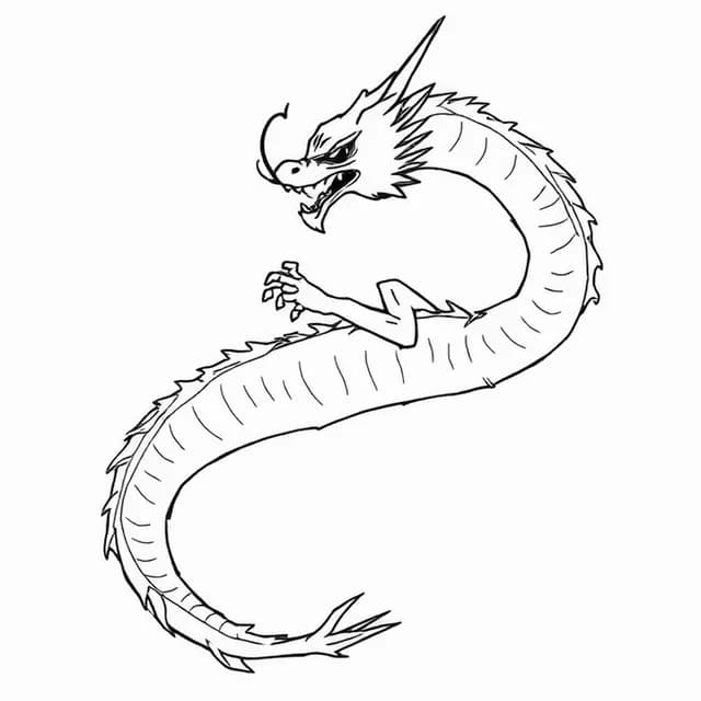 Single Continuous Line Dragon tattoo design